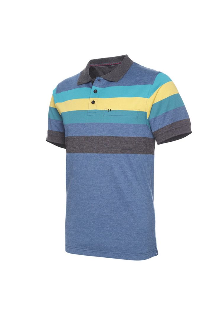 Polera Jersey  Yd Listada Fantasía Cuello Camisero-1
