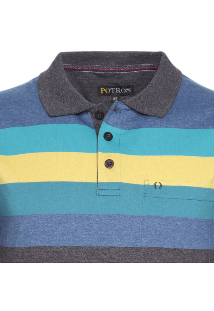 Polera Jersey  Yd Listada Fantasía Cuello Camisero-3