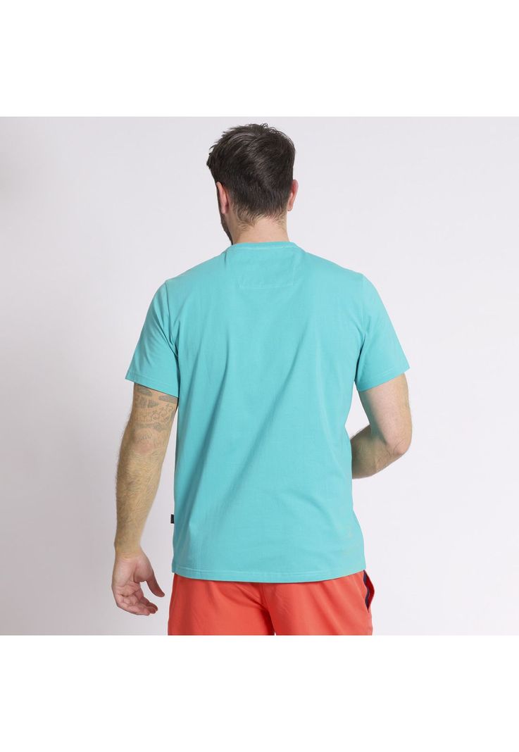 Polera Manga Corta Estampado Texturado Regular Fit Jersey Turquesa-2