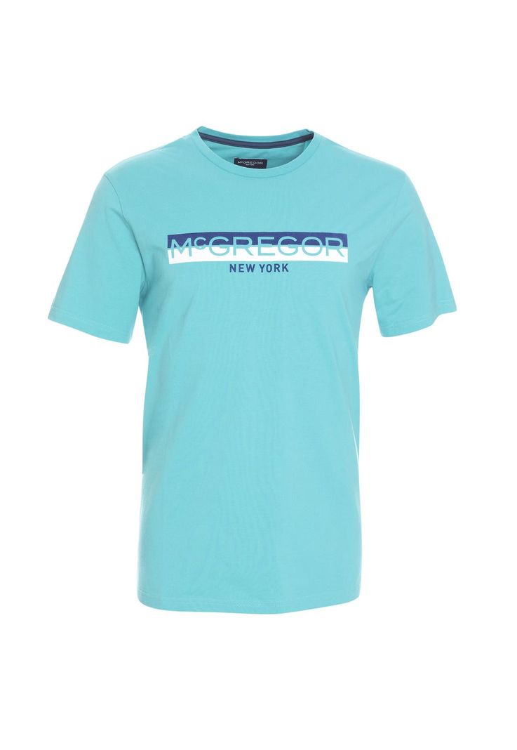 Polera Manga Corta Estampado Texturado Regular Fit Jersey Turquesa-3