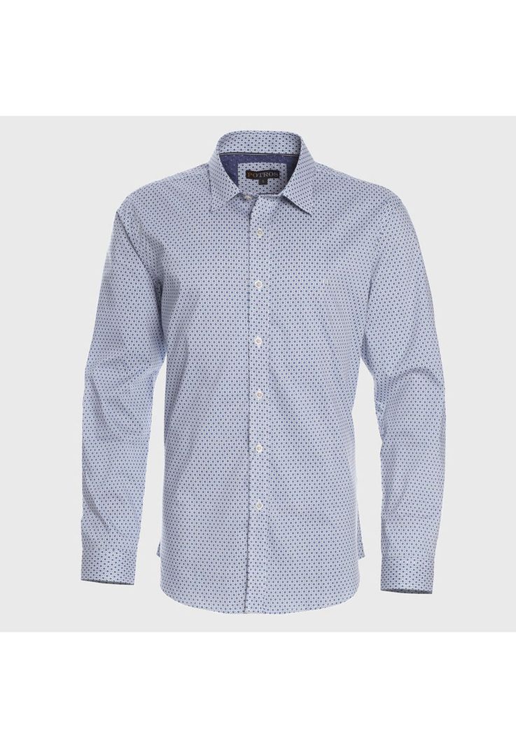 Camisa Estampada Spandex Cuello Semi Italiano Sport