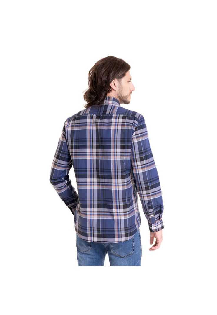 Camisa Oxford Fantasía Azul Marino-1