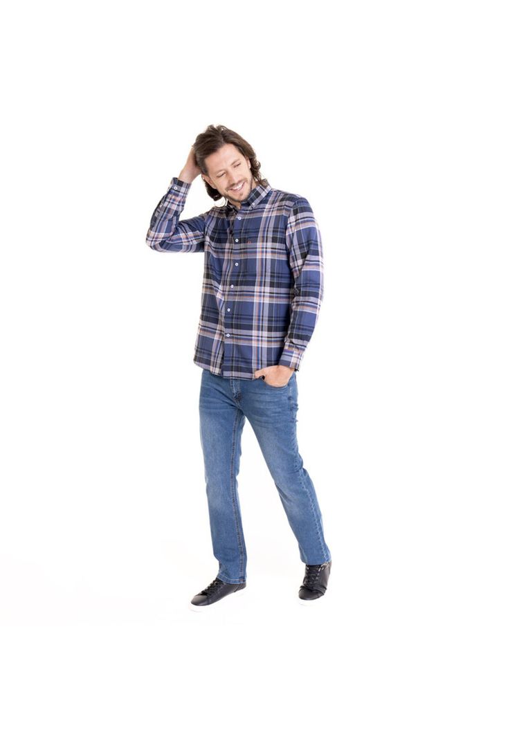 Camisa Oxford Fantasía Azul Marino-2