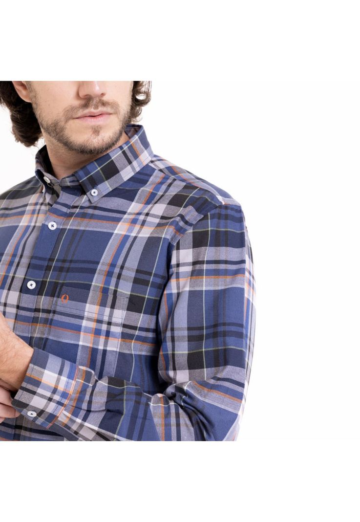 Camisa Oxford Fantasía Azul Marino-3