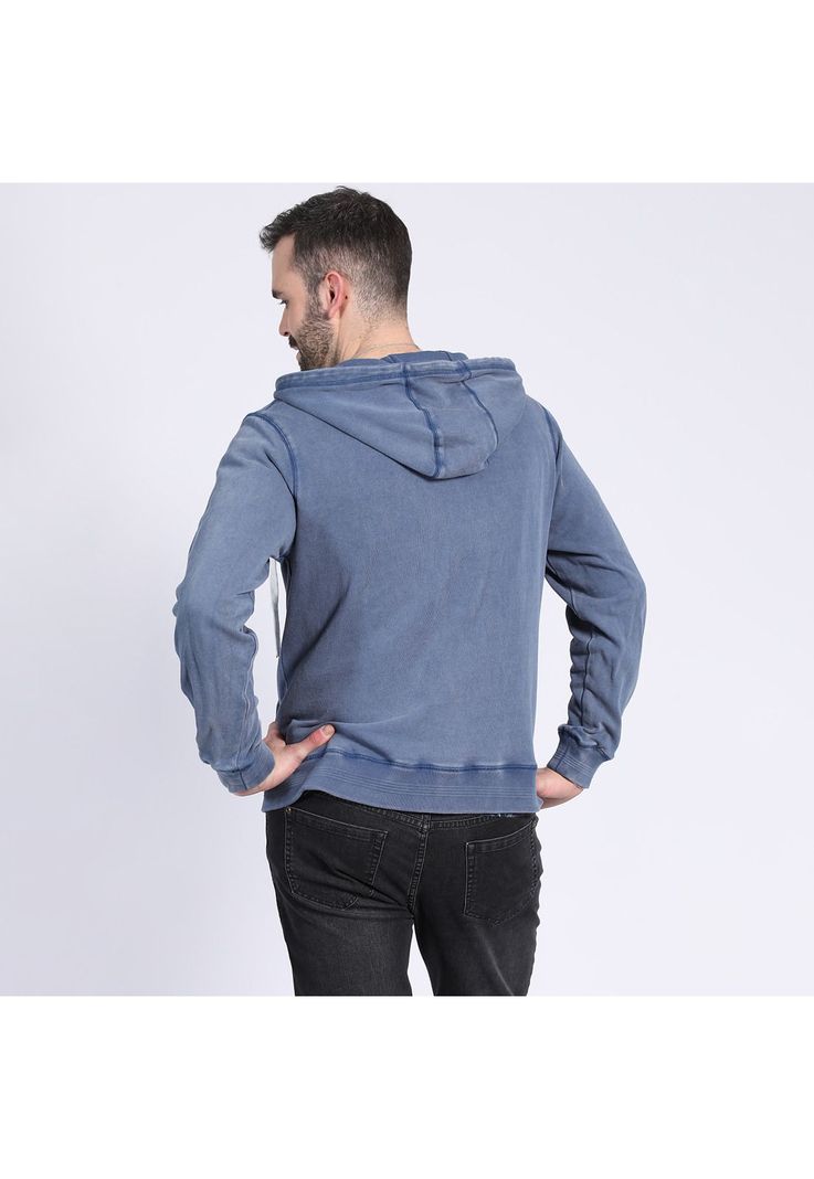 Polerón Full Zipper Con Capucha Azul Marino-1
