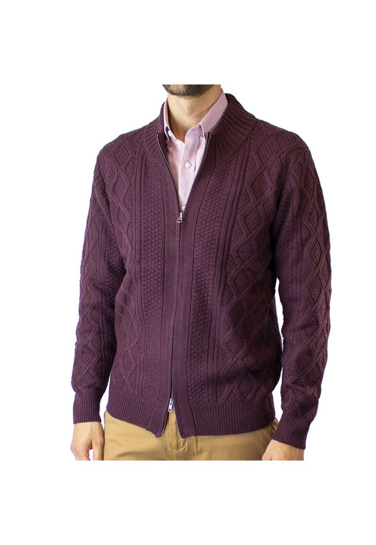 Sweater Full Zipper Jacquard
