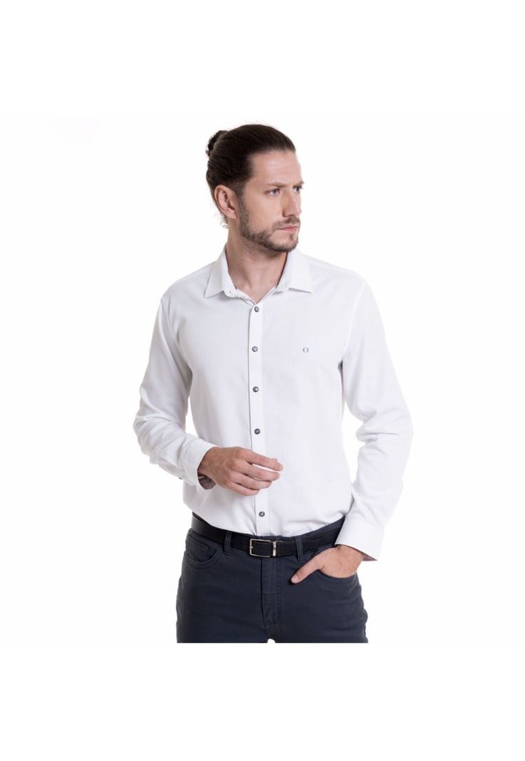 Camisa Jaqcuard Blanco