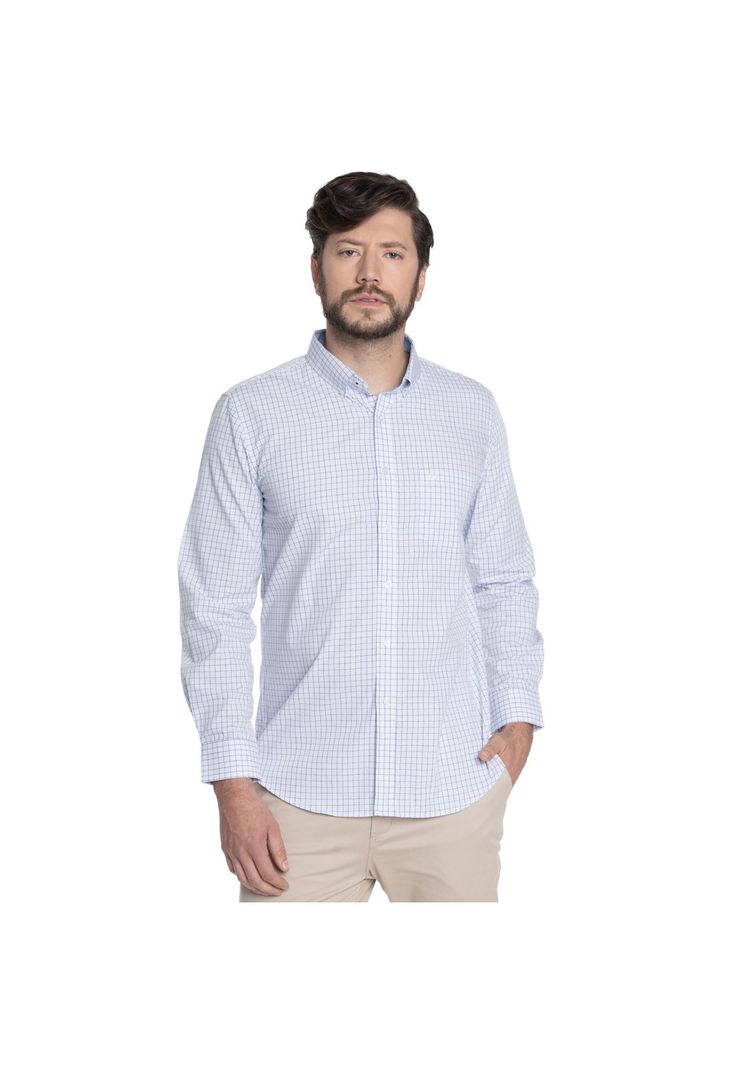 CAMISA HOMBRE CASUAL MANGA LARGA TREVIRA CUADRO TOLEDO