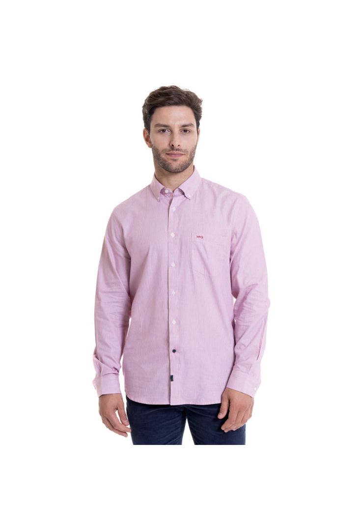 Camisa Dobby Comfort Fit Burdeo-0