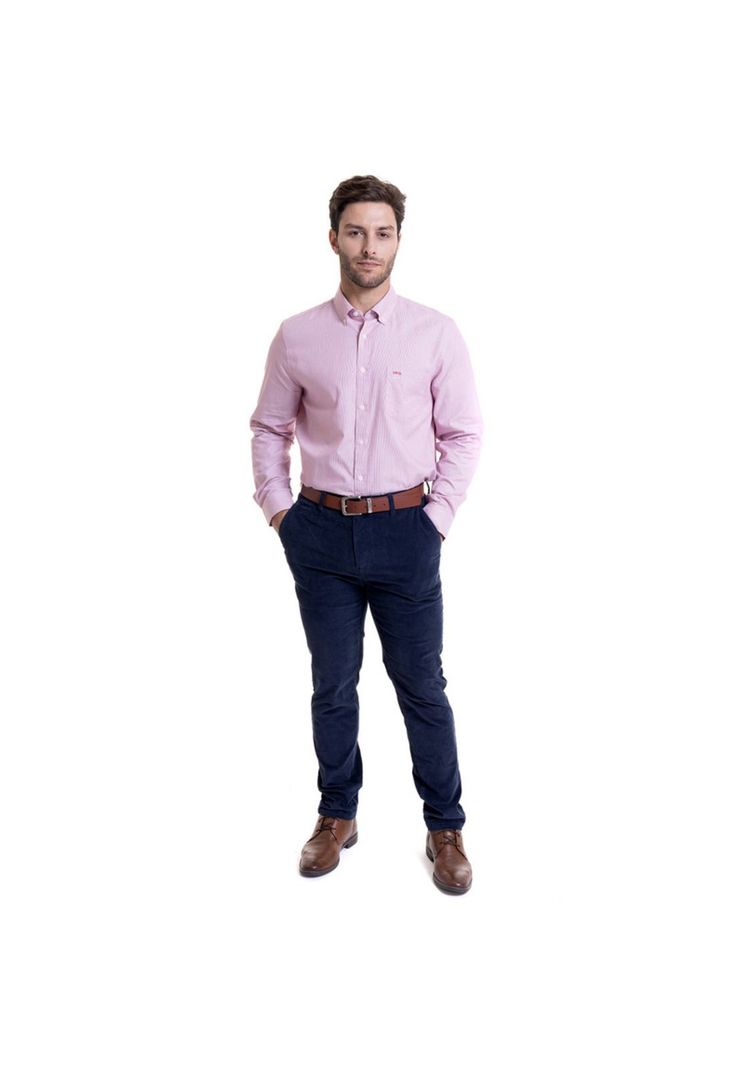 Camisa Dobby Comfort Fit Burdeo-2