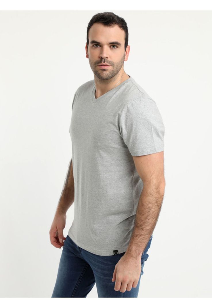 Polera Cuello V Gris-0