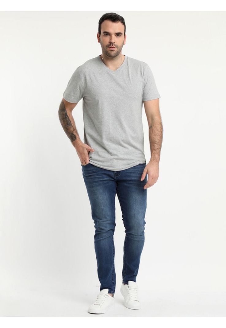 Polera Cuello V Gris-1