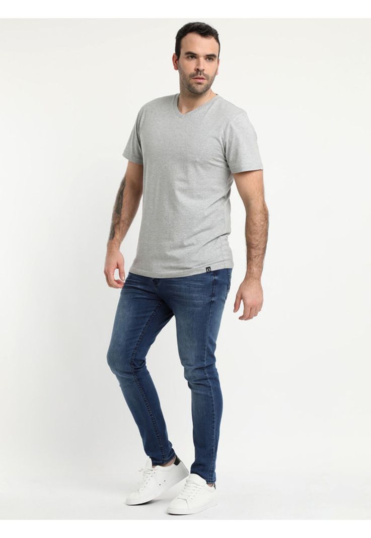 Polera Cuello V Gris-2