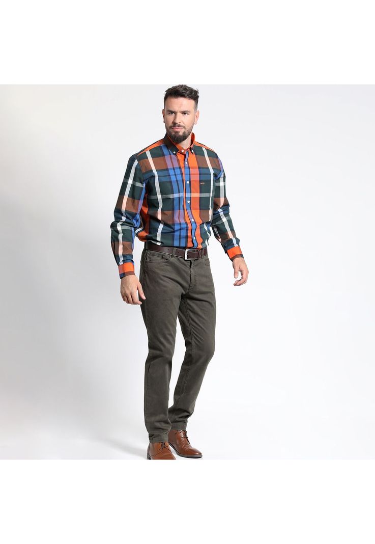 CAMISA MANGA LARGA CUADRILLÉ YD REGULAR FIT-0