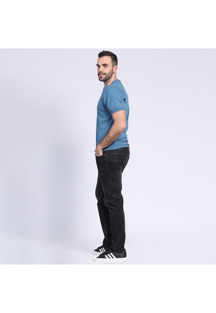 Polera Jersey Botones En Cuello Azul-2