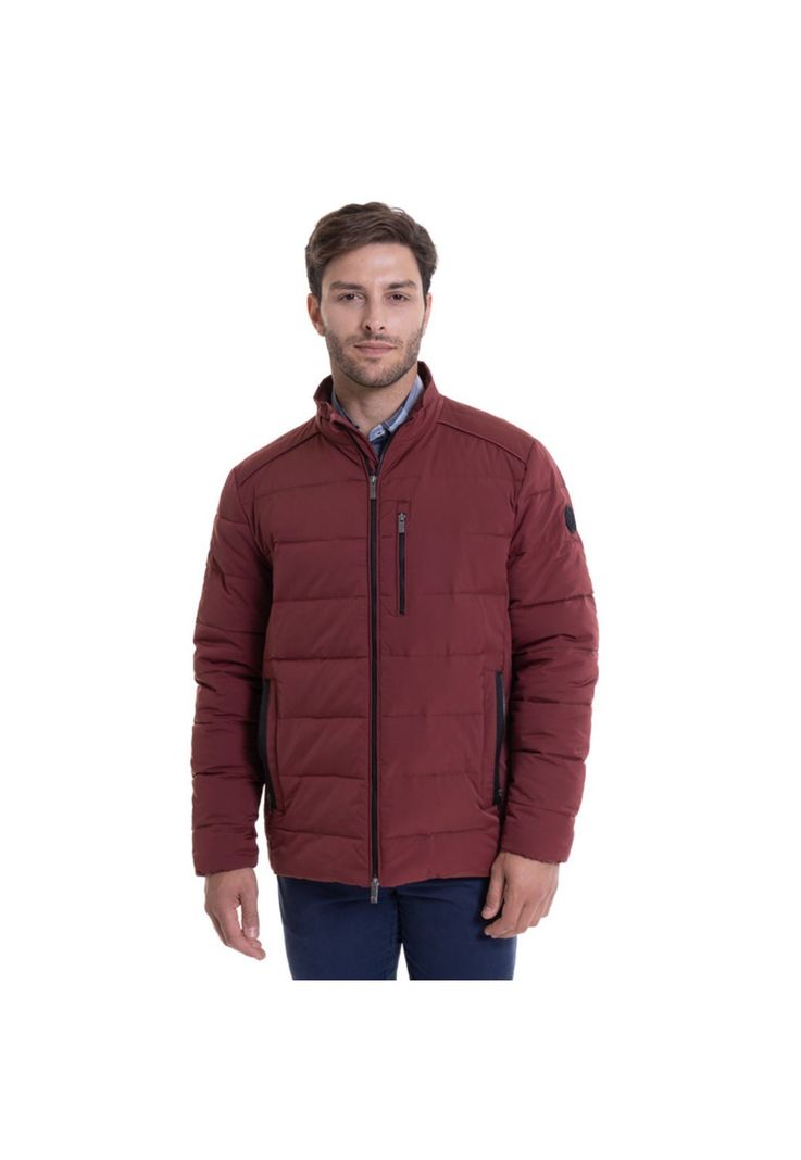 Parka Térmica Acolchada Rojo Oscuro-0