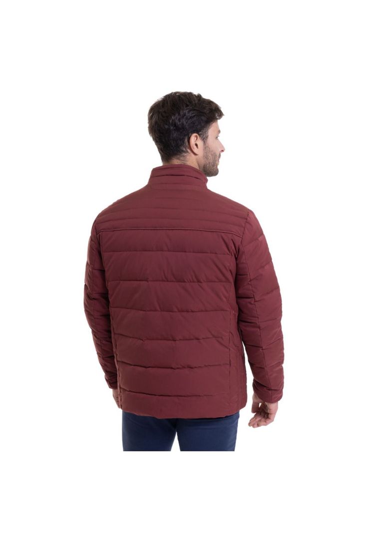 Parka Térmica Acolchada Rojo Oscuro-1