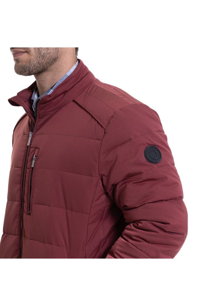 Parka Térmica Acolchada Rojo Oscuro-3