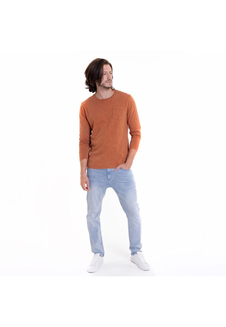 Polera Cuello Redondo Manga Larga Naranja oscuro-2