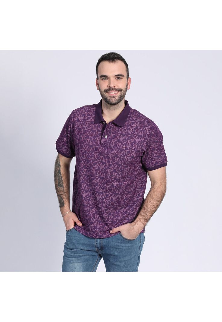 Polera Pique Estampada Morado-0