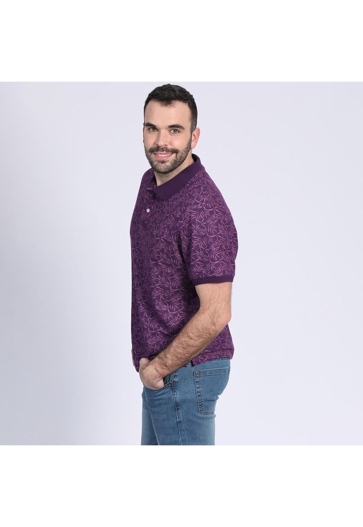 Polera Pique Estampada Morado-1