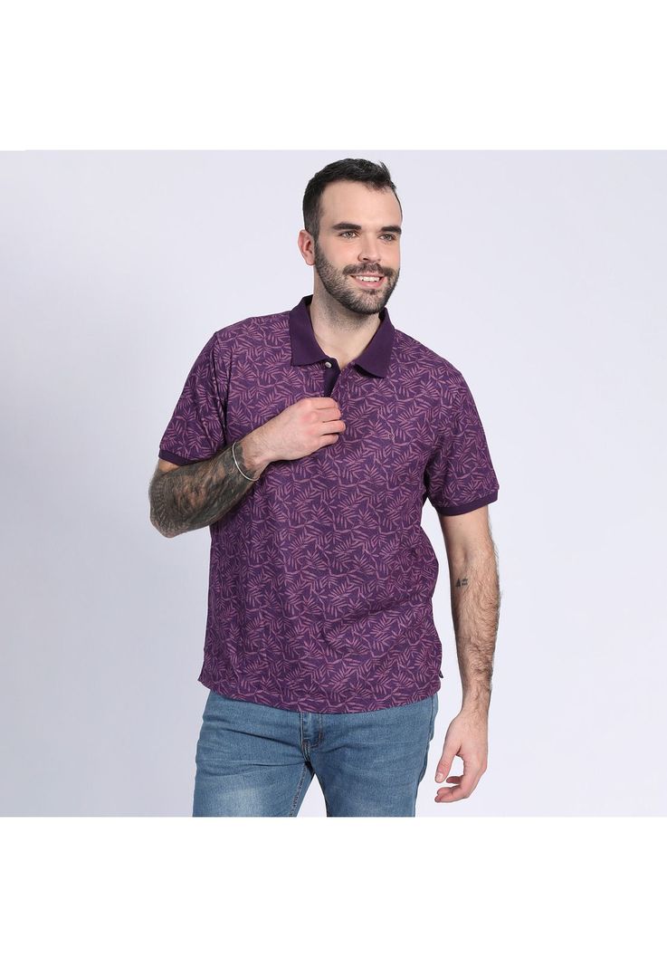Polera Pique Estampada Morado-2