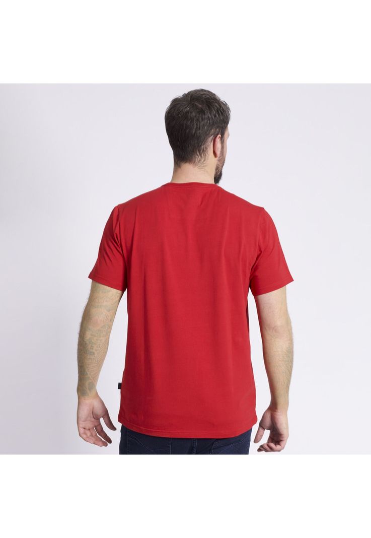 Polera Manga Corta Estampado Texturado Regular Fit Jersey Rojo-2