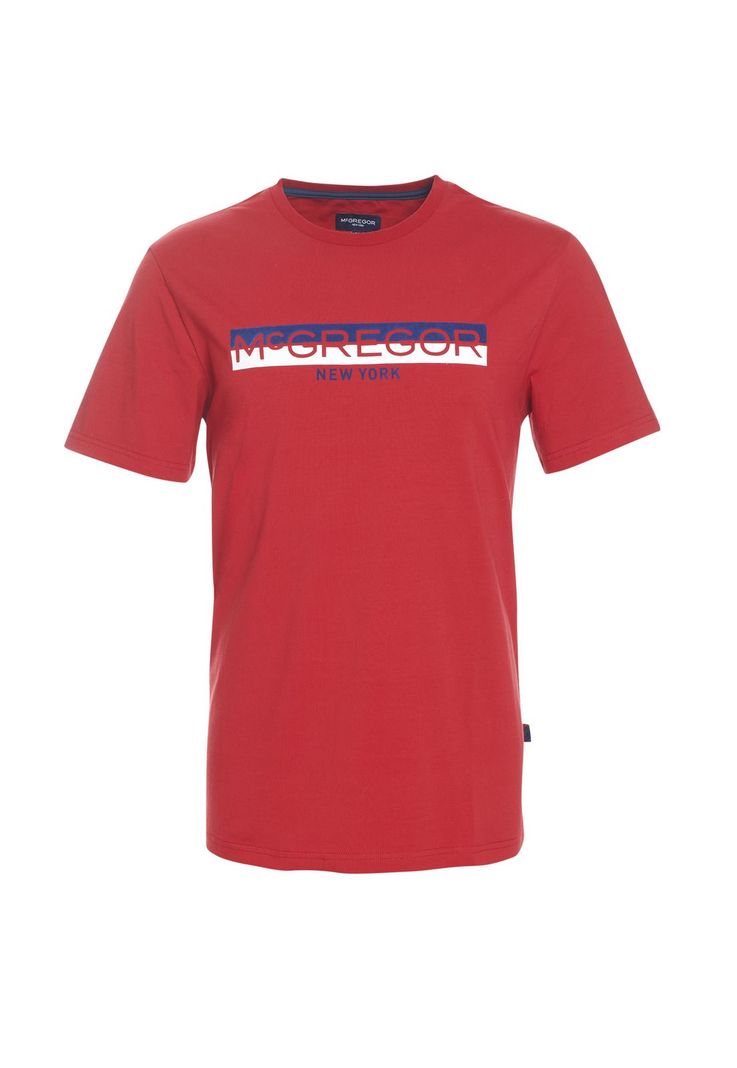 Polera Manga Corta Estampado Texturado Regular Fit Jersey Rojo-3