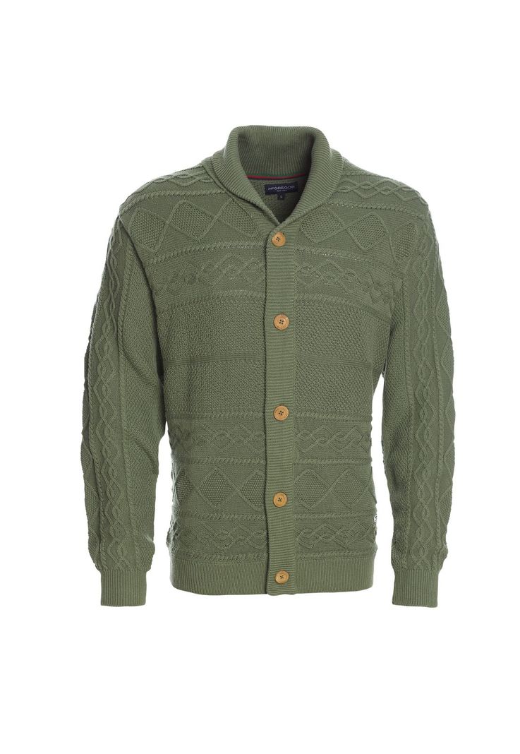 Cardigan Trenzado Verde musgo-3