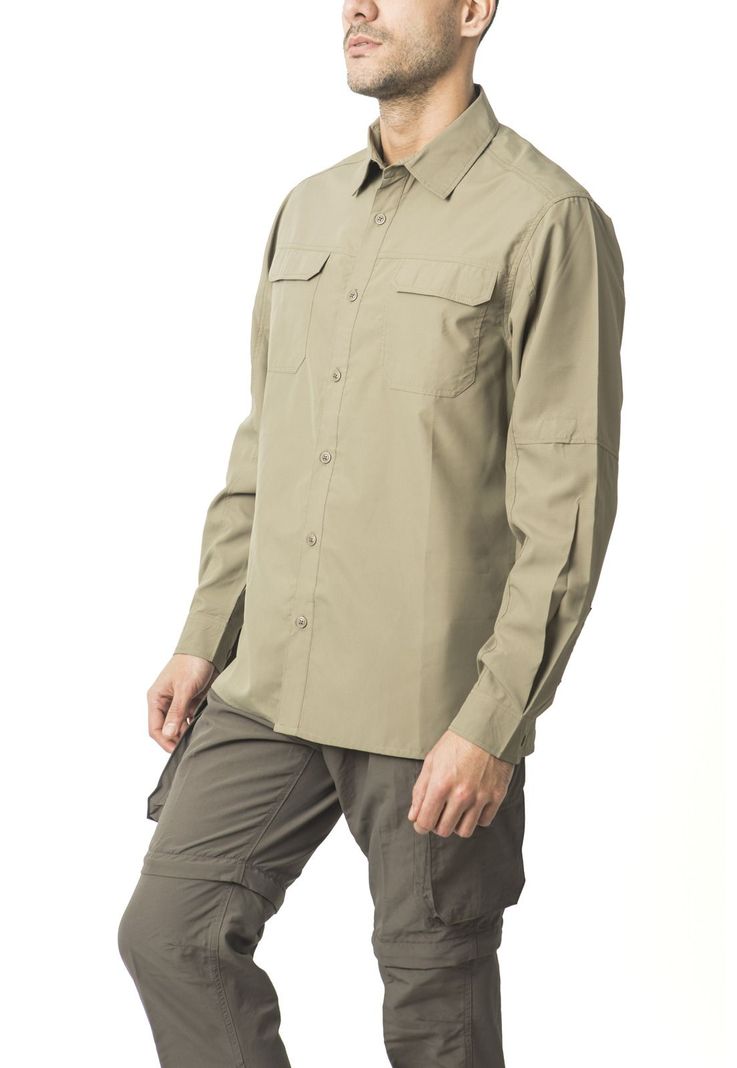 Camisa Outdoor Manga Ajustable Beige-0