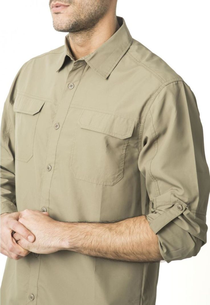 Camisa Outdoor Manga Ajustable Beige-4