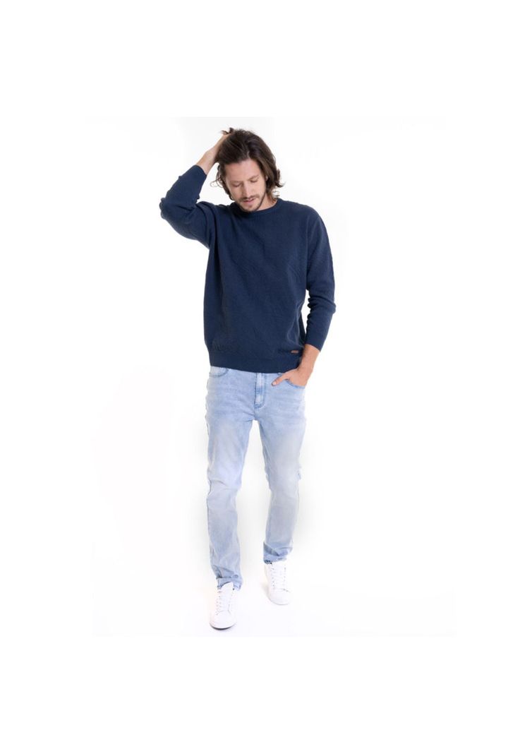 Sweater Jaqcuard Azul Marino-2