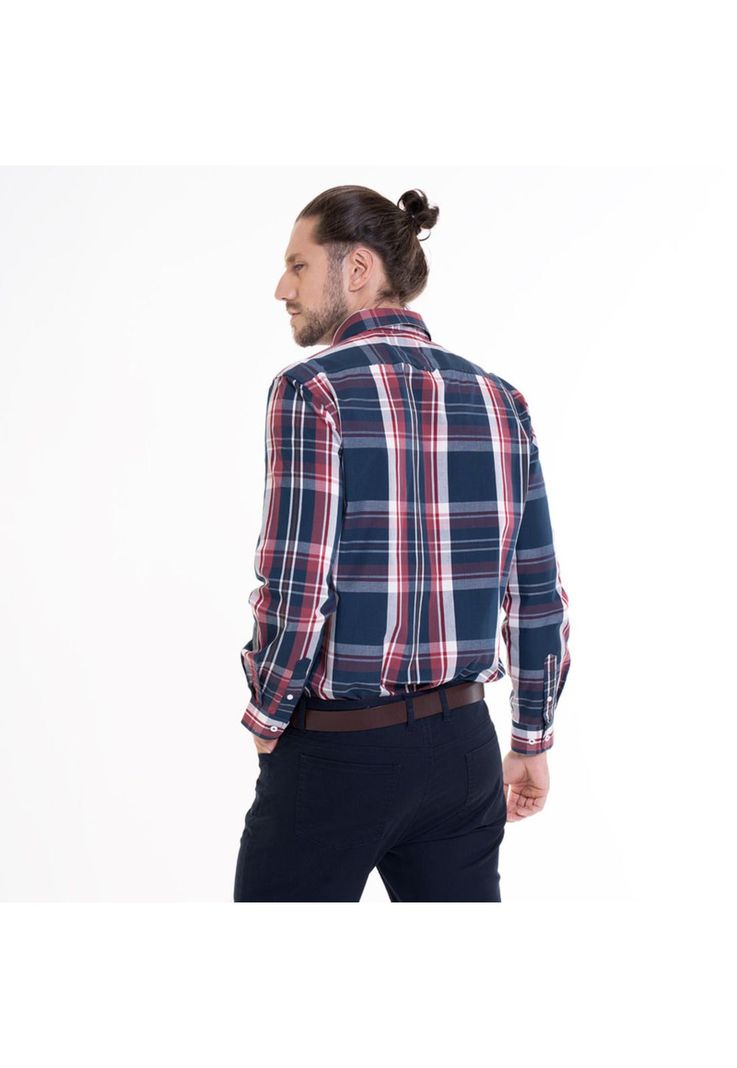 Camisa Trevira Fantasía Azul Marino-1