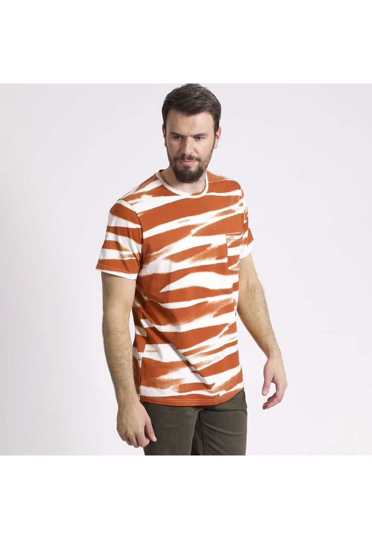 Polera Manga Corta Tie Dye Regular Fit Print Ladrillo-0