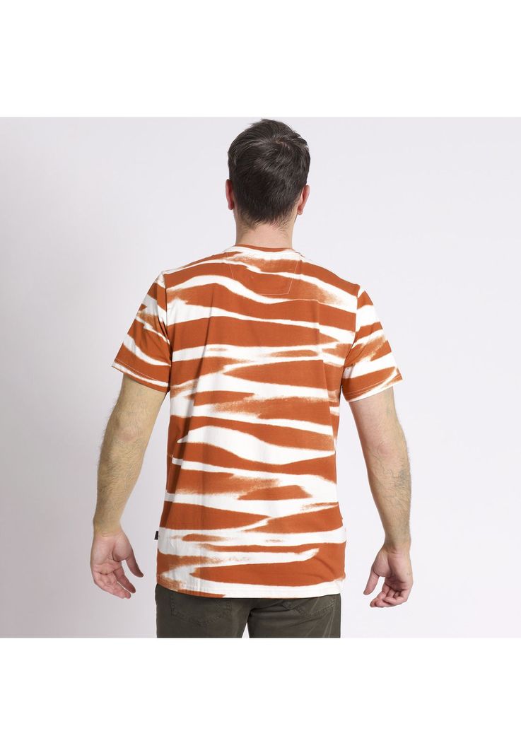 Polera Manga Corta Tie Dye Regular Fit Print Ladrillo-1