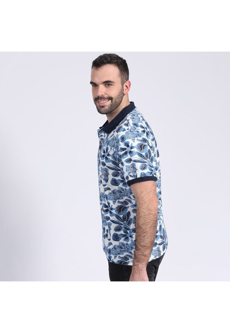 Polera Pique Estampada Blanco-1