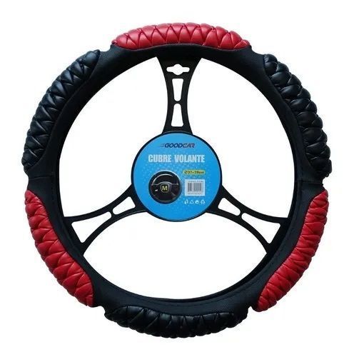 CUBRE VOLANTE  GOODCAR ACOLCHADO BICOLOR NEGRO/ROJO-0