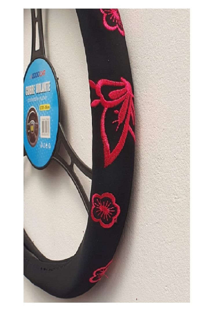 Cubre Volante Mujer Antideslizante Detalles Bordados (Flor Mariposa)-1