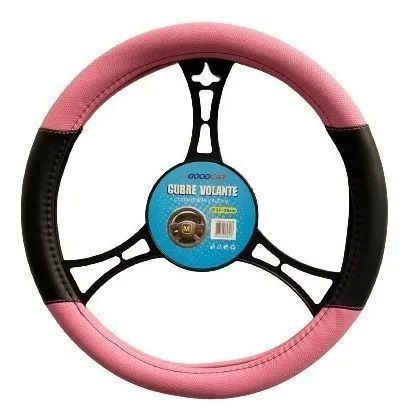 CUBRE VOLANTE  GOODCAR ECO CUERO CON COSTURAS ROSADO-0