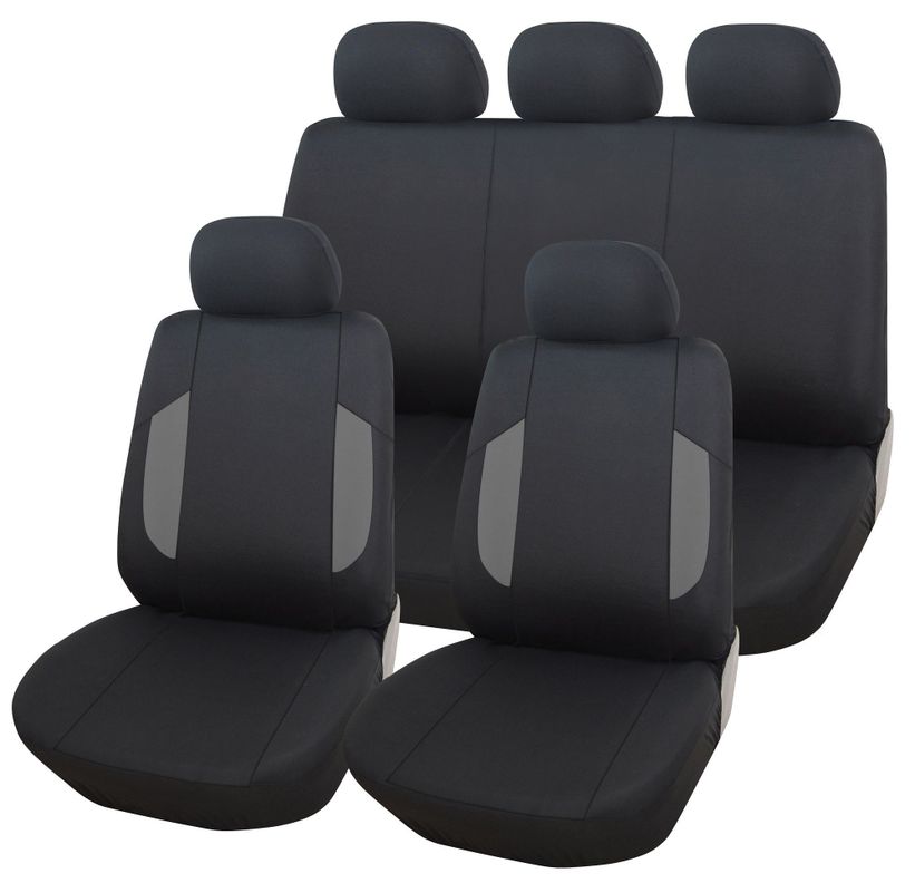 Funda Cubre Asientos Auto 9 Piezas Negro/Gris-0