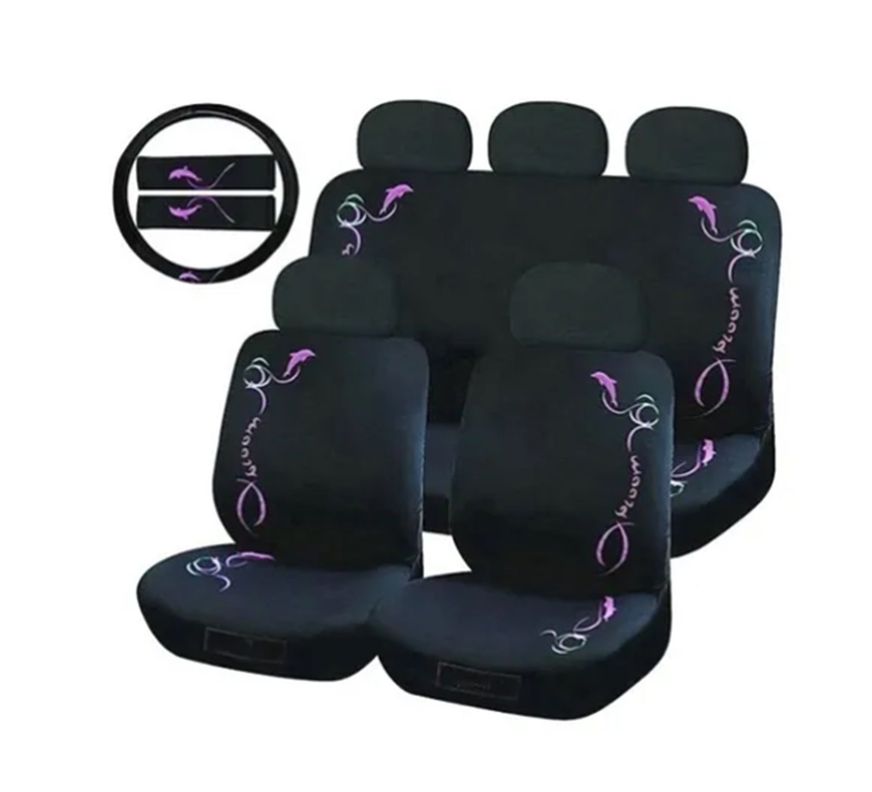 Funda Cubre Asientos Autos 9pzas Diseño Delfín-0