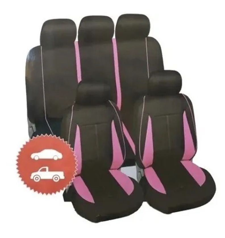Funda Cubre Asiento 9 Piezas Class Negro/Rosado M2-0