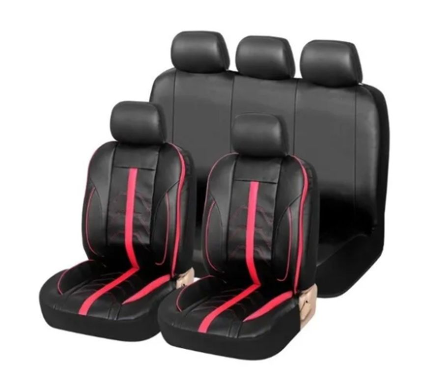 Funda Cubre Asiento Sport 11 Pzs Negro/Rojo-0