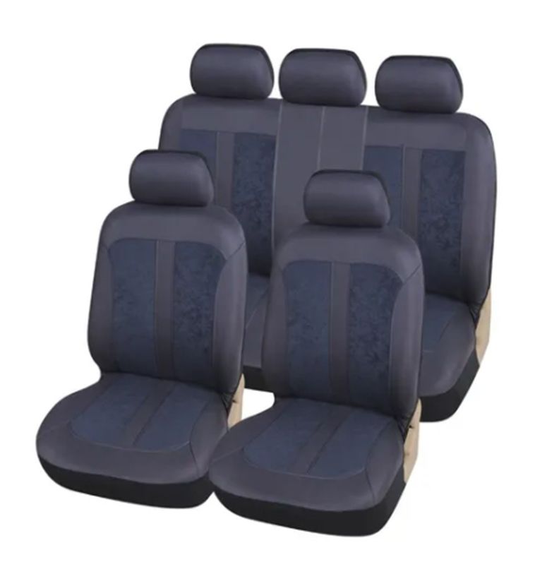 Funda Cubre Asiento Velvet/malla 11Pzs Gris Oscuro-0