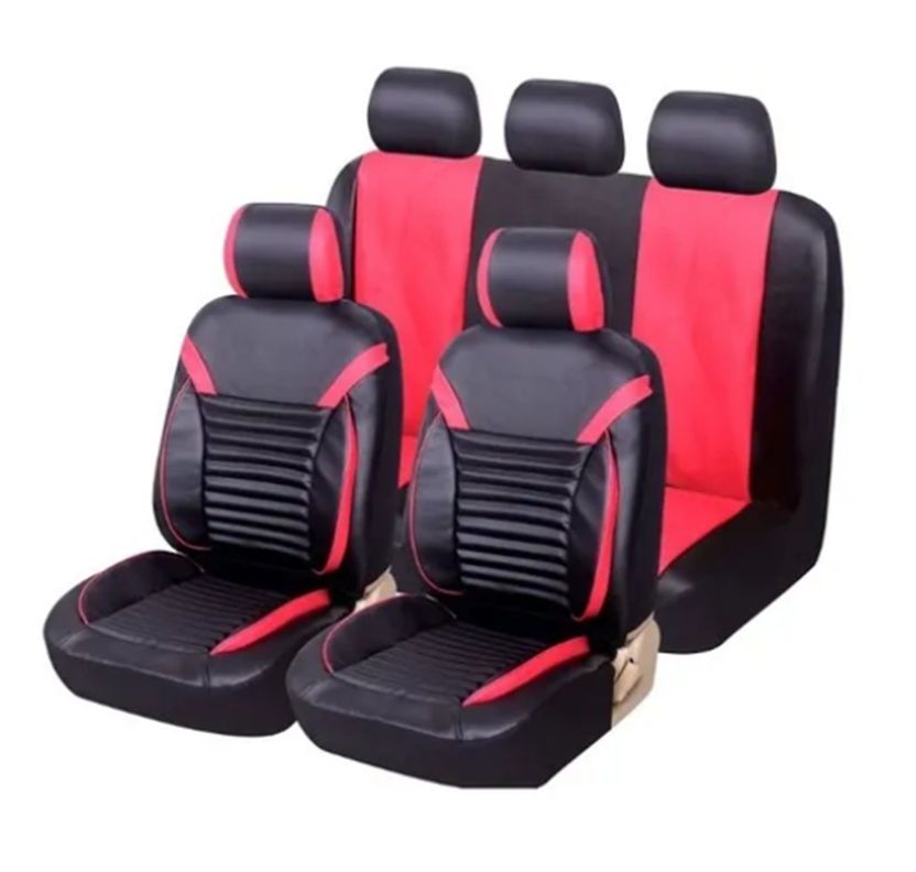 Funda Cubre Asiento Sport 11 Pzs Negro/Rojo-0