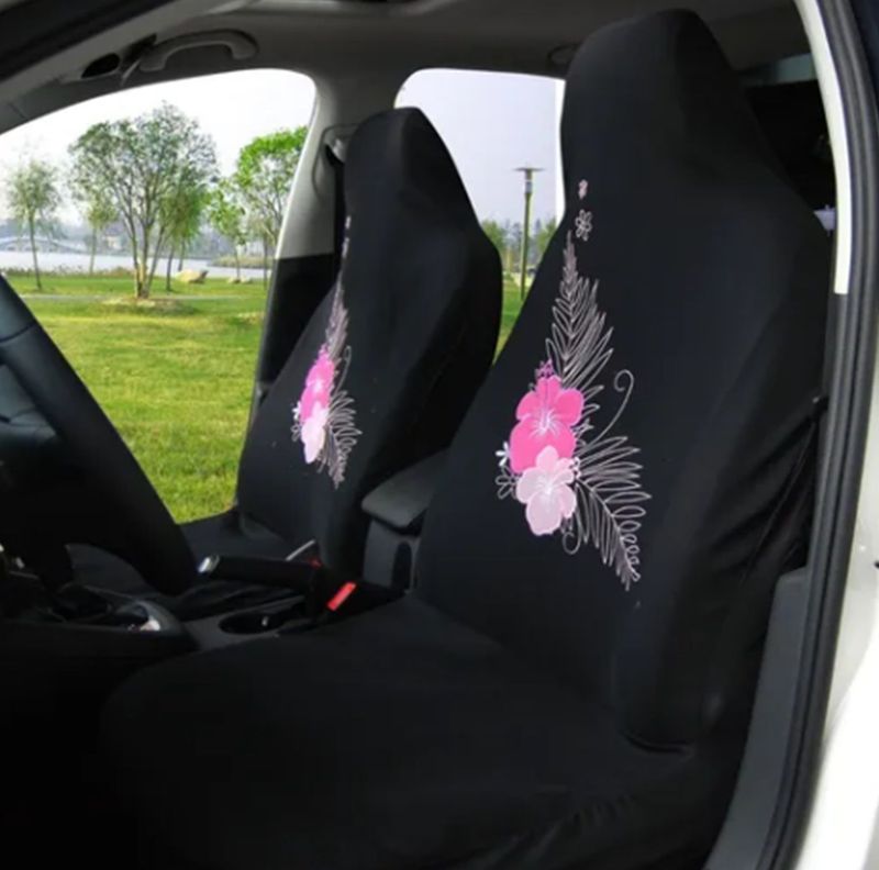 Funda Cubre Asiento Auto 9 Piezas Diseño Flores-1