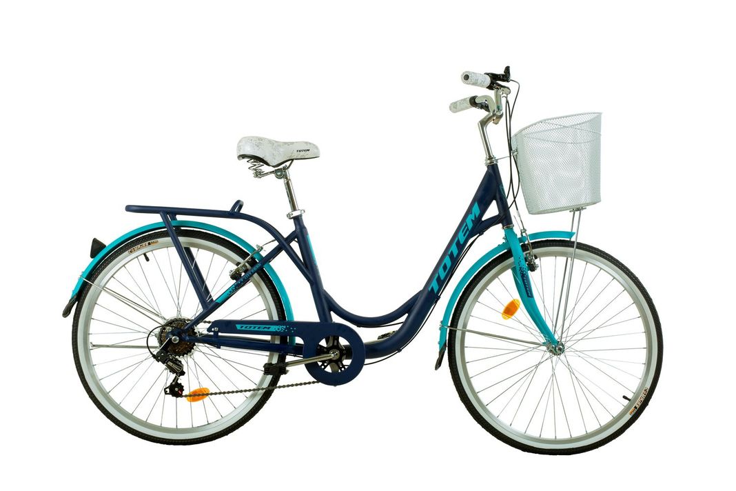 BICICLETA TOTEM CITY DAMA ARO 26 AZUL CON CELESTE-1