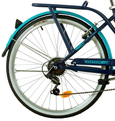 BICICLETA TOTEM CITY DAMA ARO 26 AZUL CON CELESTE-4