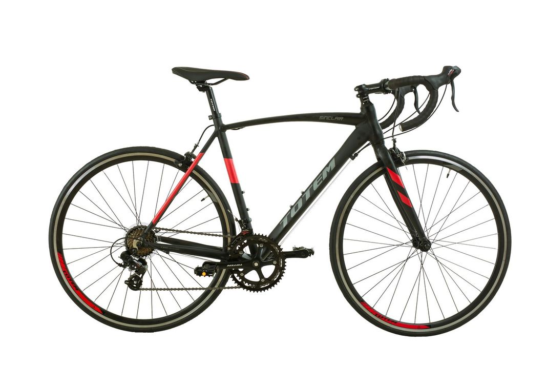 BICICLETA DE RUTA TOTEM SINCLAIR 700*54 NEGRO ROJO-1
