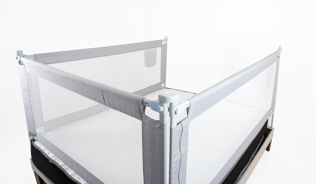 3 barandas Gris Para cama Queen 160*200*200 cm Altura colchón hasta 27 cm-0